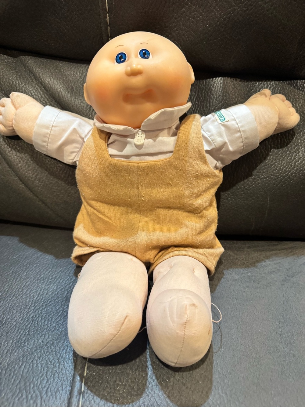 Vintage Cabbage Patch Kids Vintage Soft Body Doll in khaki overalls  Outfit